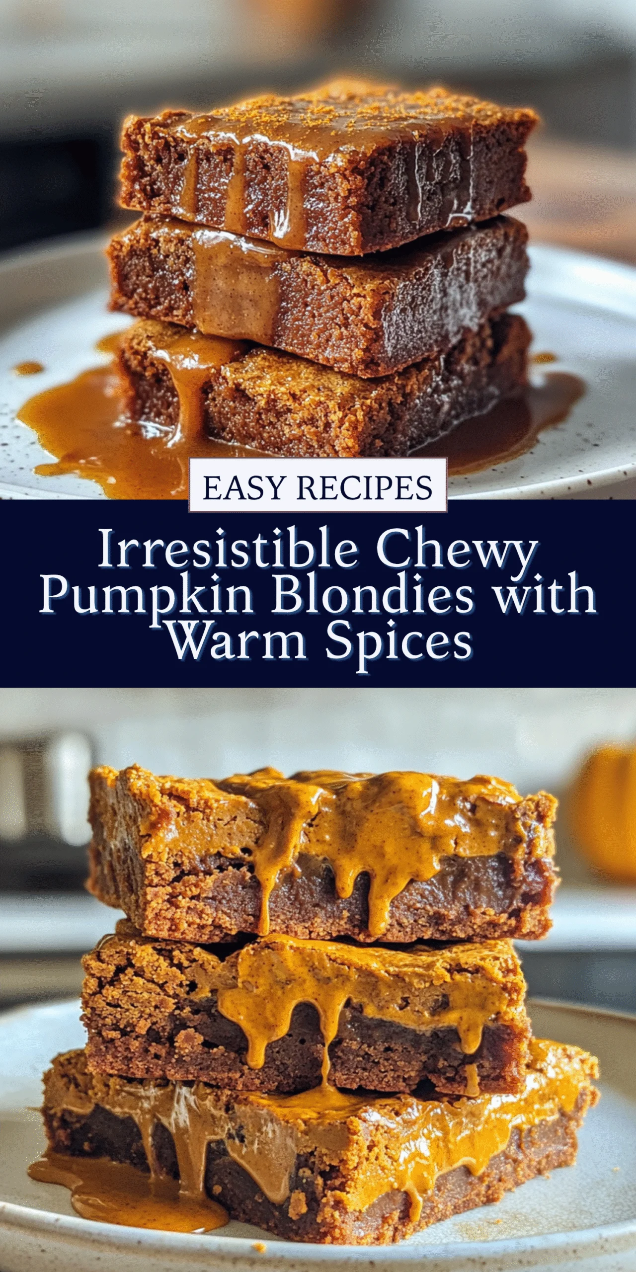 Irresistible Chewy Pumpkin Blondies with Warm Spices