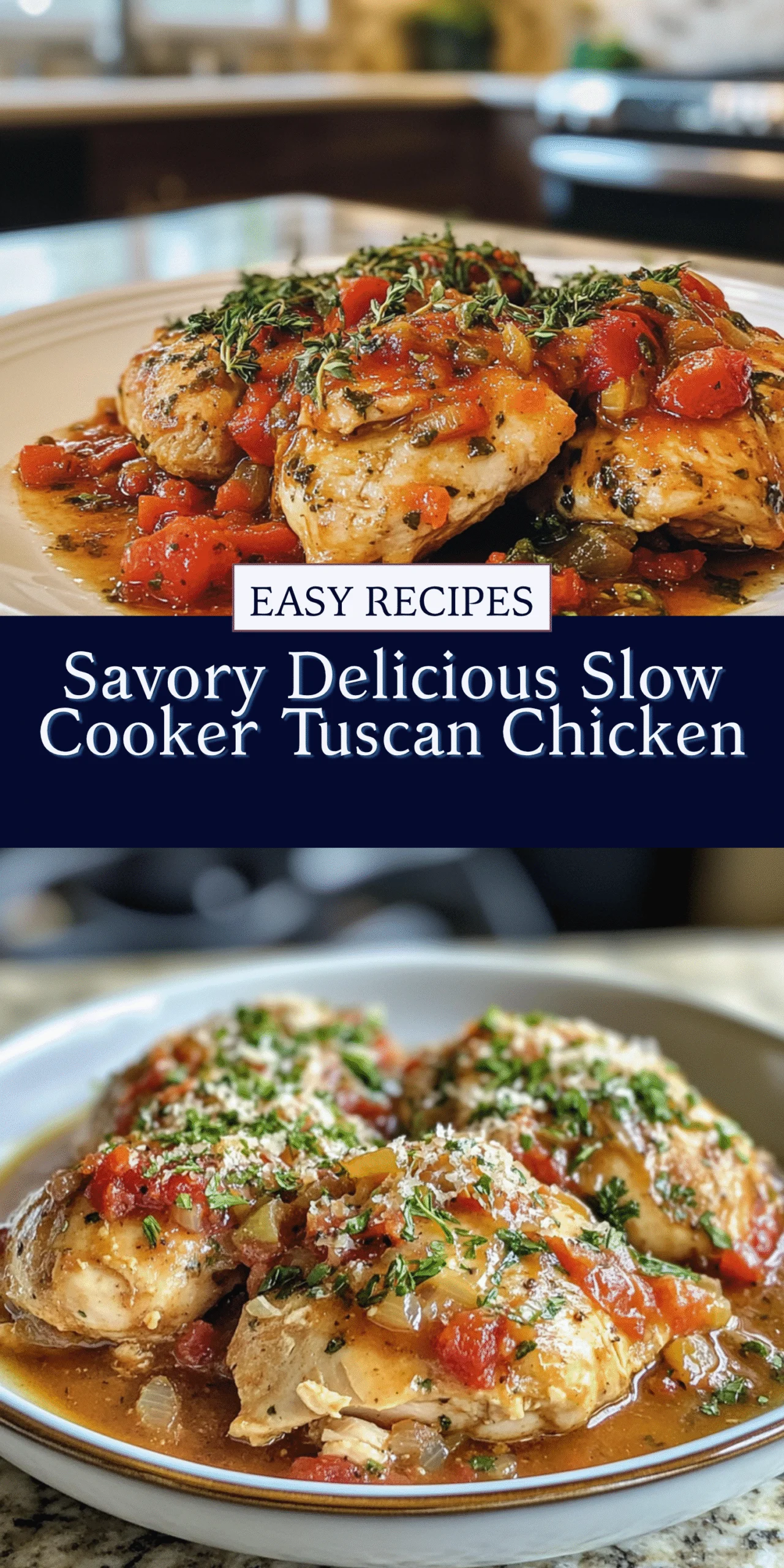 Savory Delicious Slow Cooker Tuscan Chicken