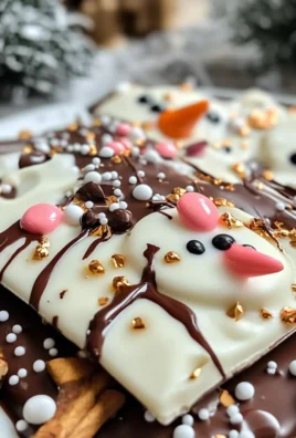 Irresistible Melted Snowman Chocolate Bark