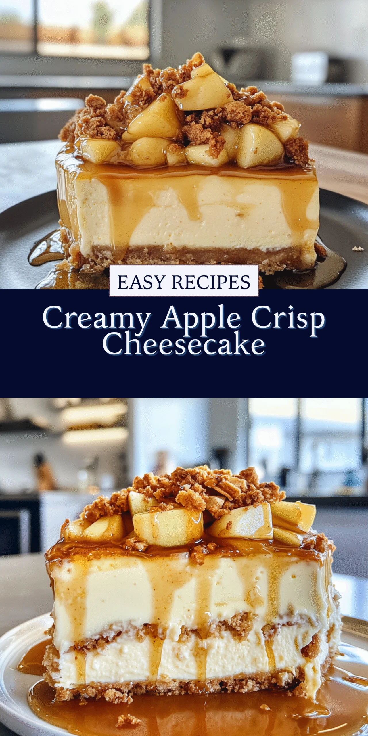 Creamy Apple Crisp Cheesecake