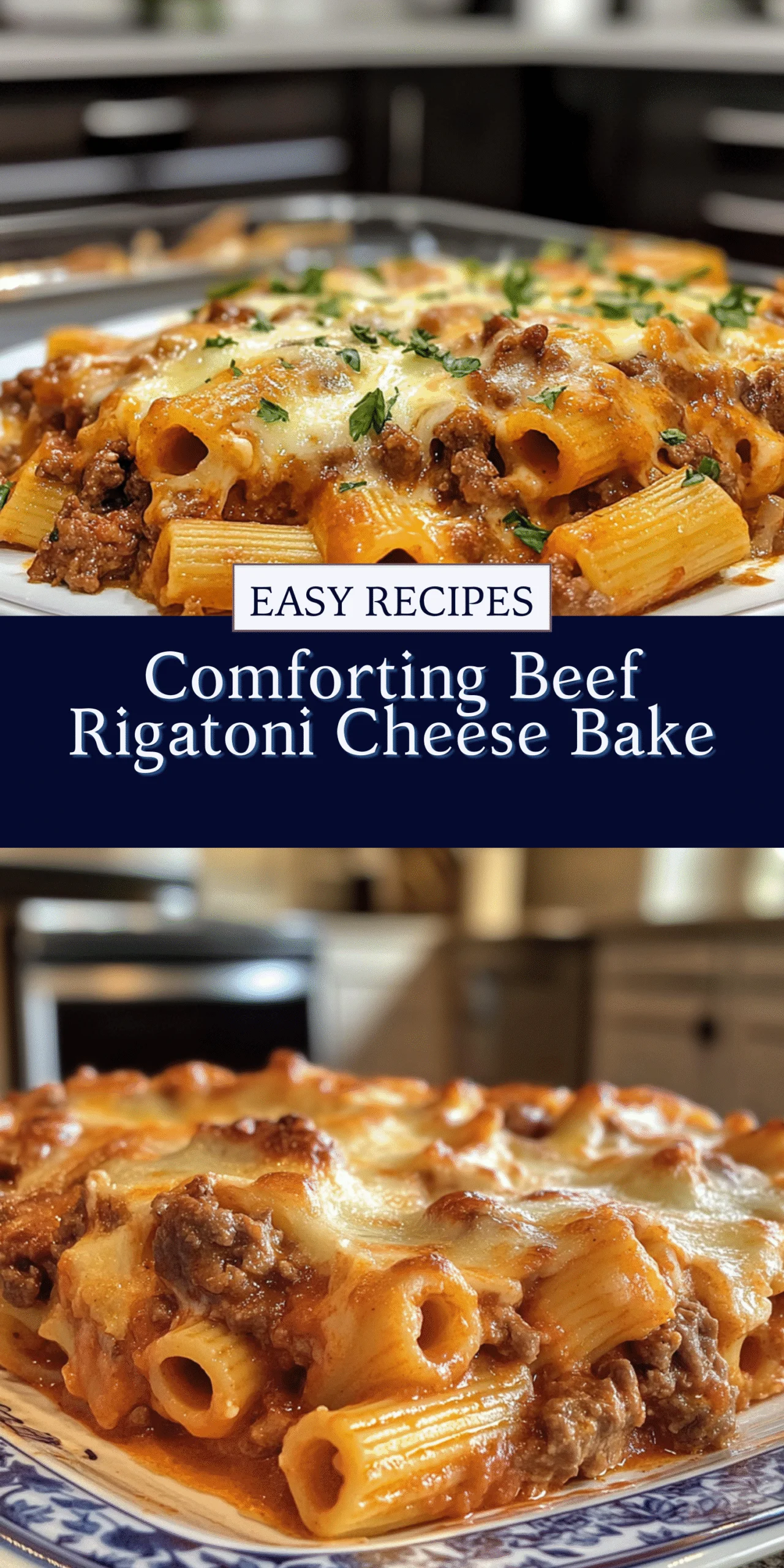 Comforting Beef Rigatoni Cheese Bake