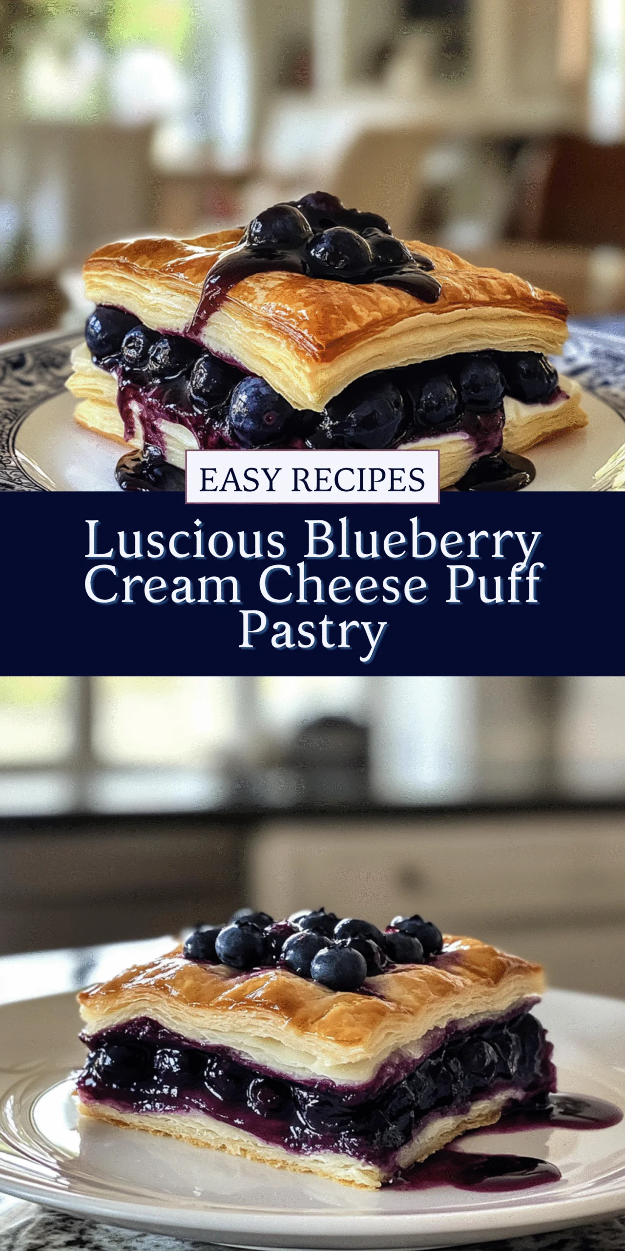 Luscious Blueberry Cream Cheese Puff Pastry