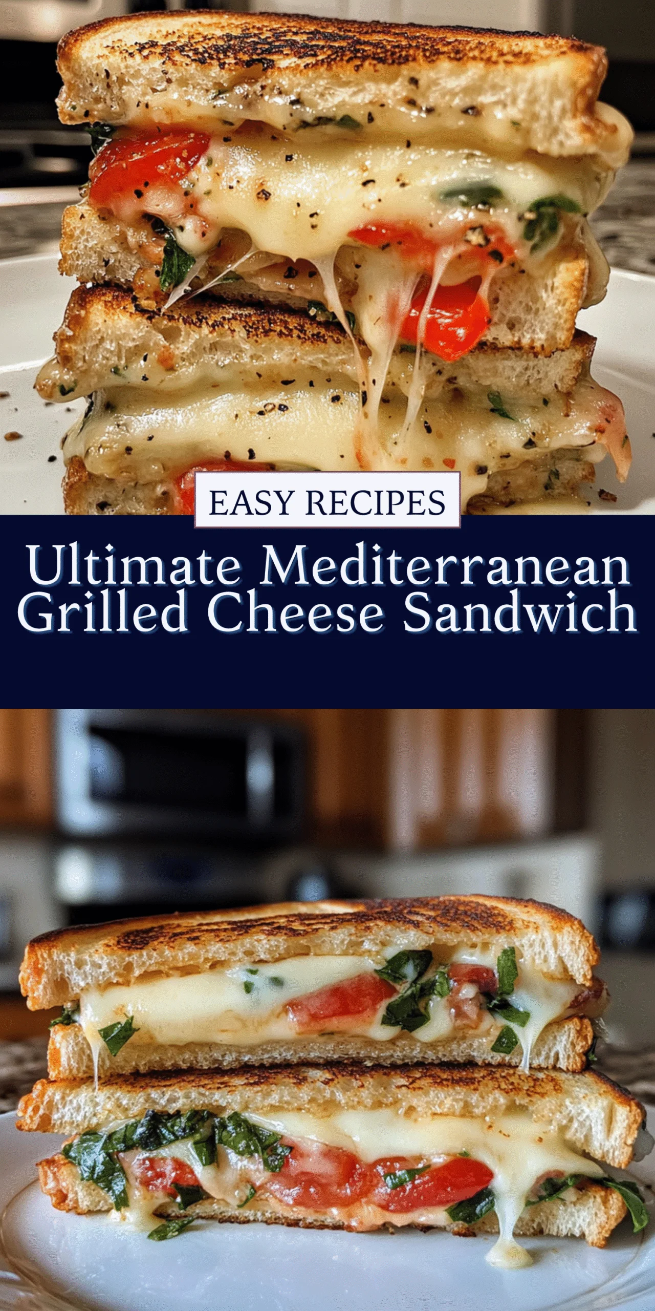 Ultimate Mediterranean Grilled Cheese Sandwich