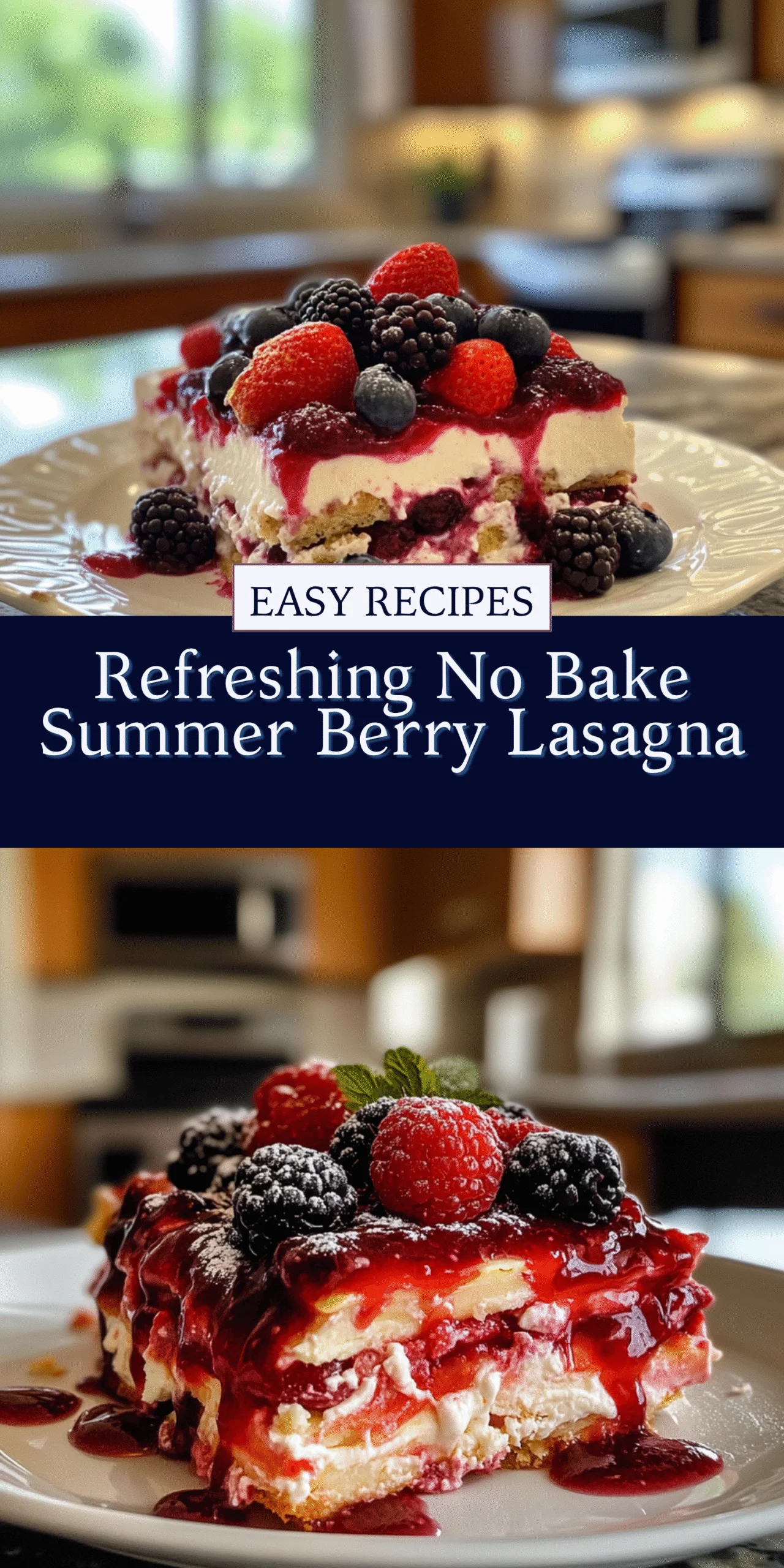 Refreshing No Bake Summer Berry Lasagna