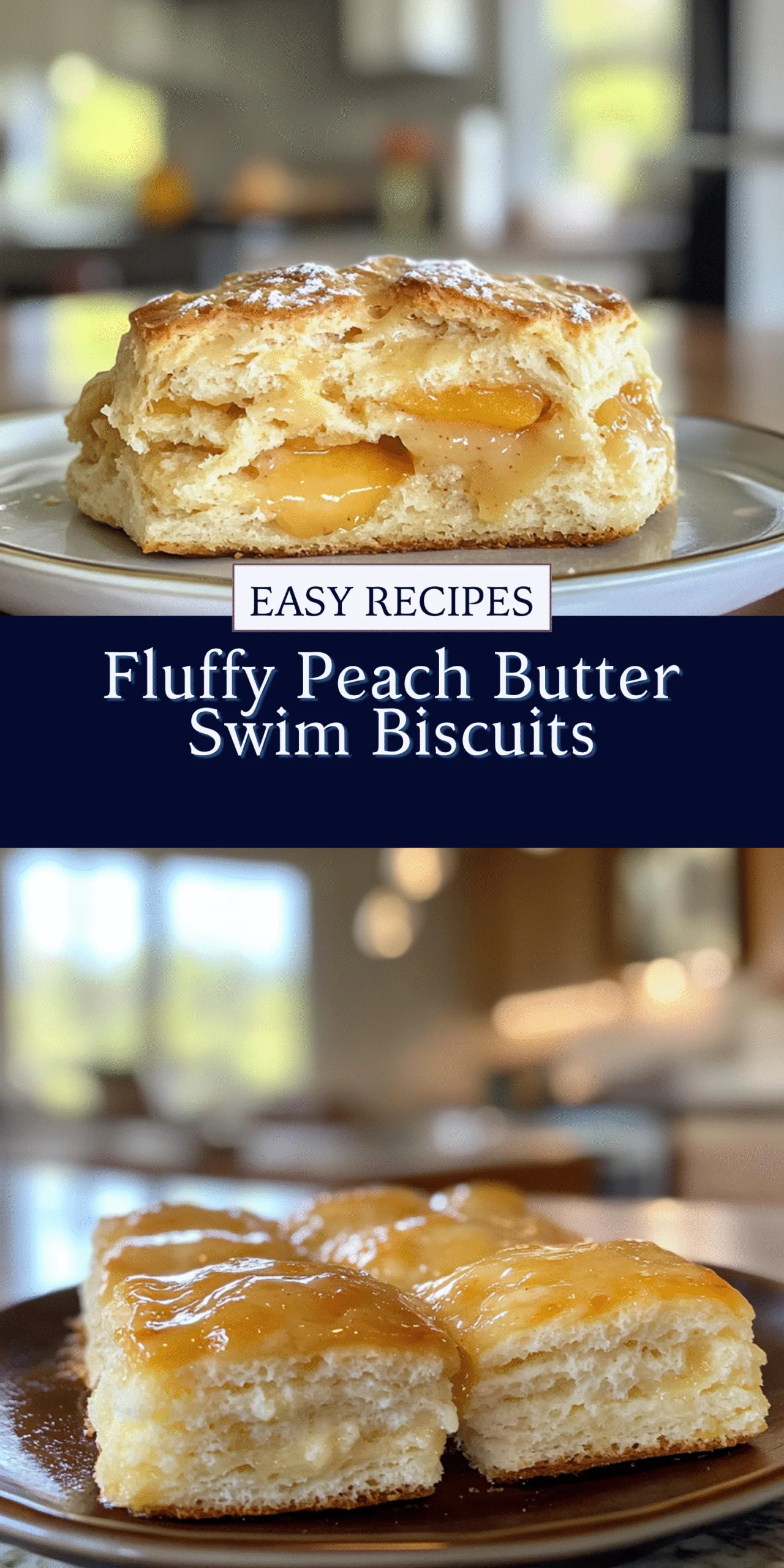 Fluffy Peach Butter Swim Biscuits
