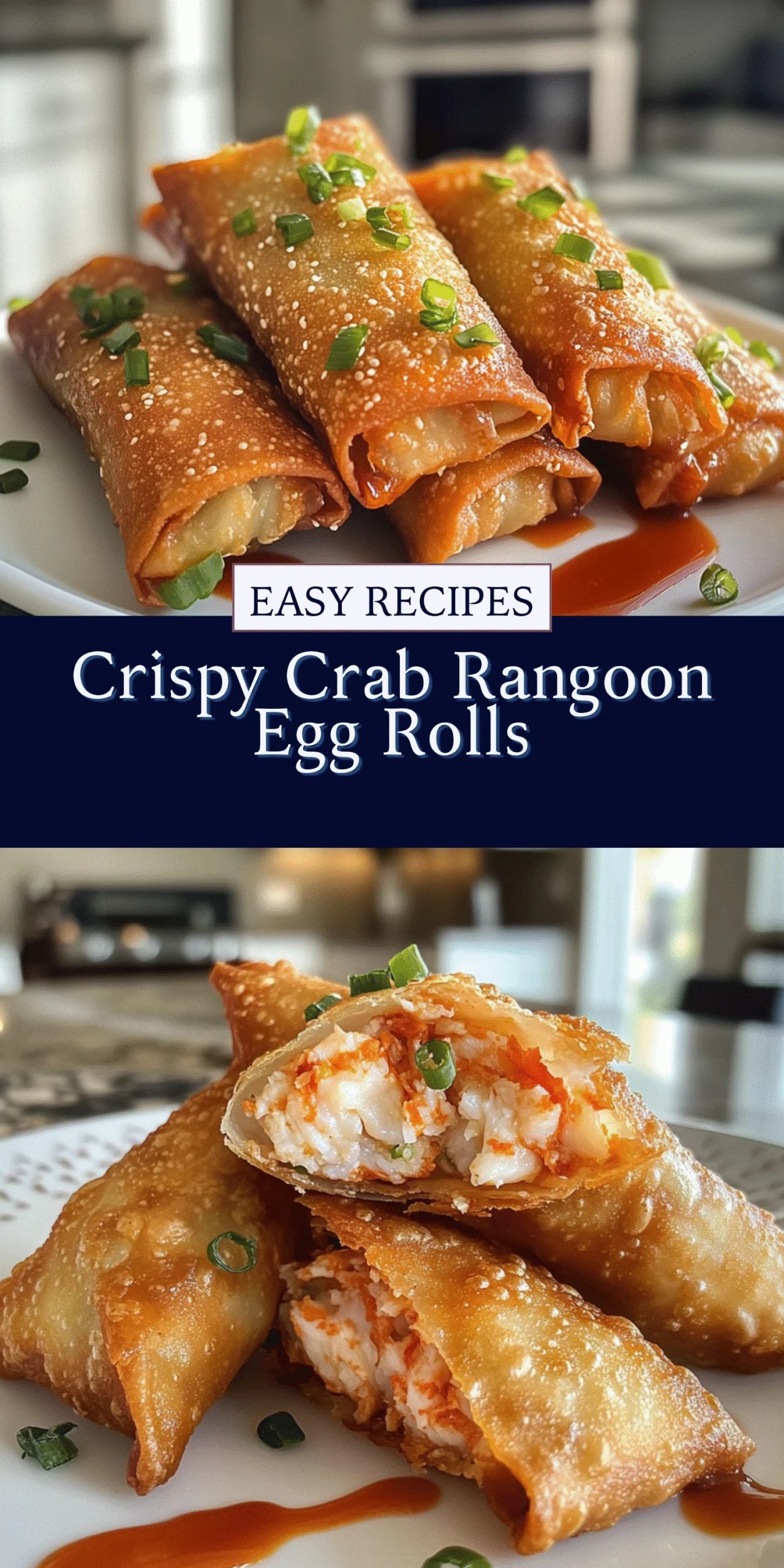 Crispy Crab Rangoon Egg Rolls