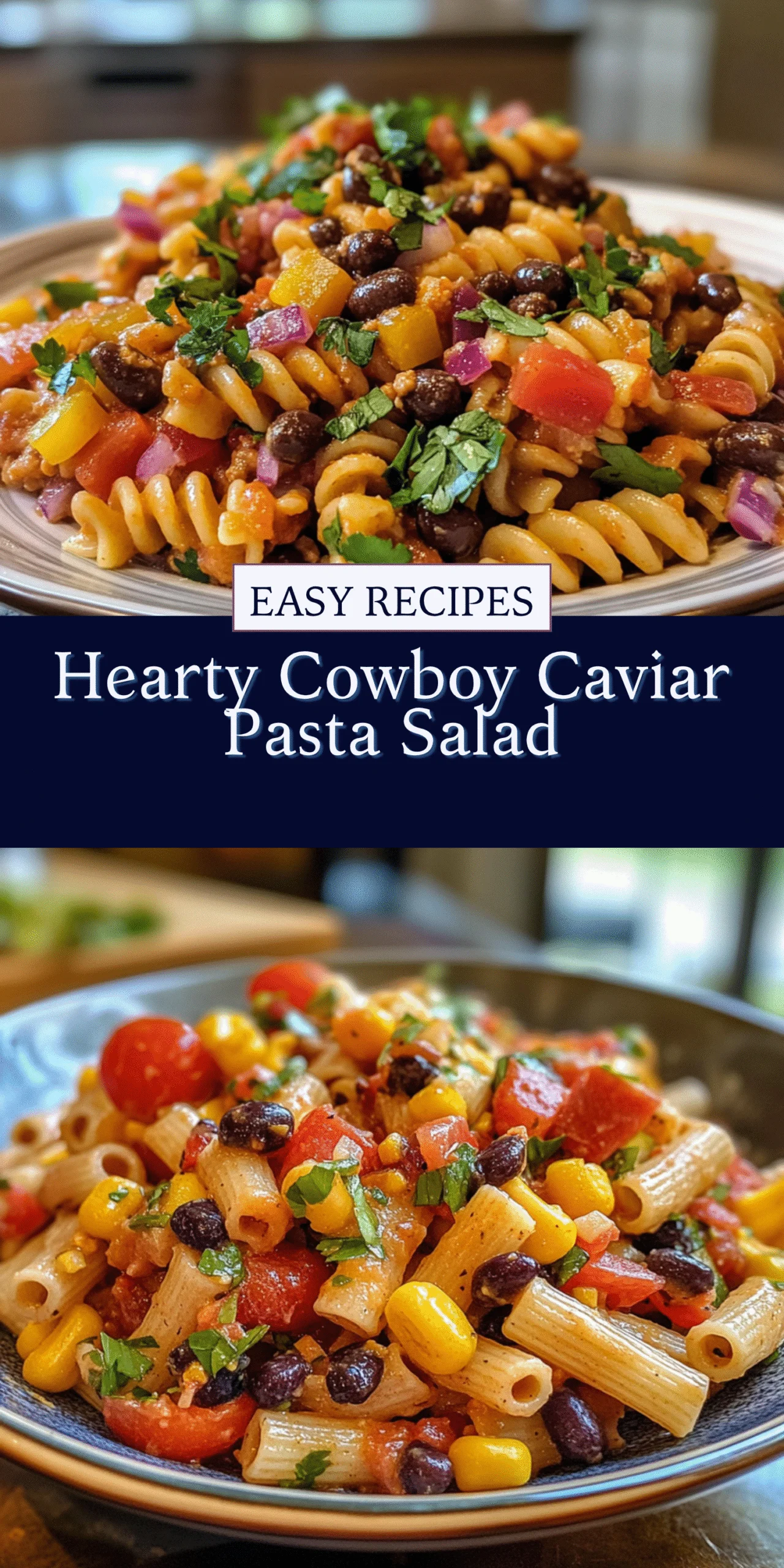 Hearty Cowboy Caviar Pasta Salad