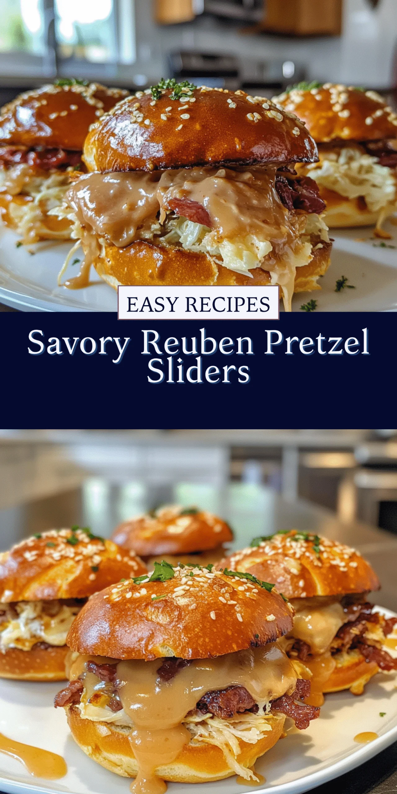 Savory Reuben Pretzel Sliders