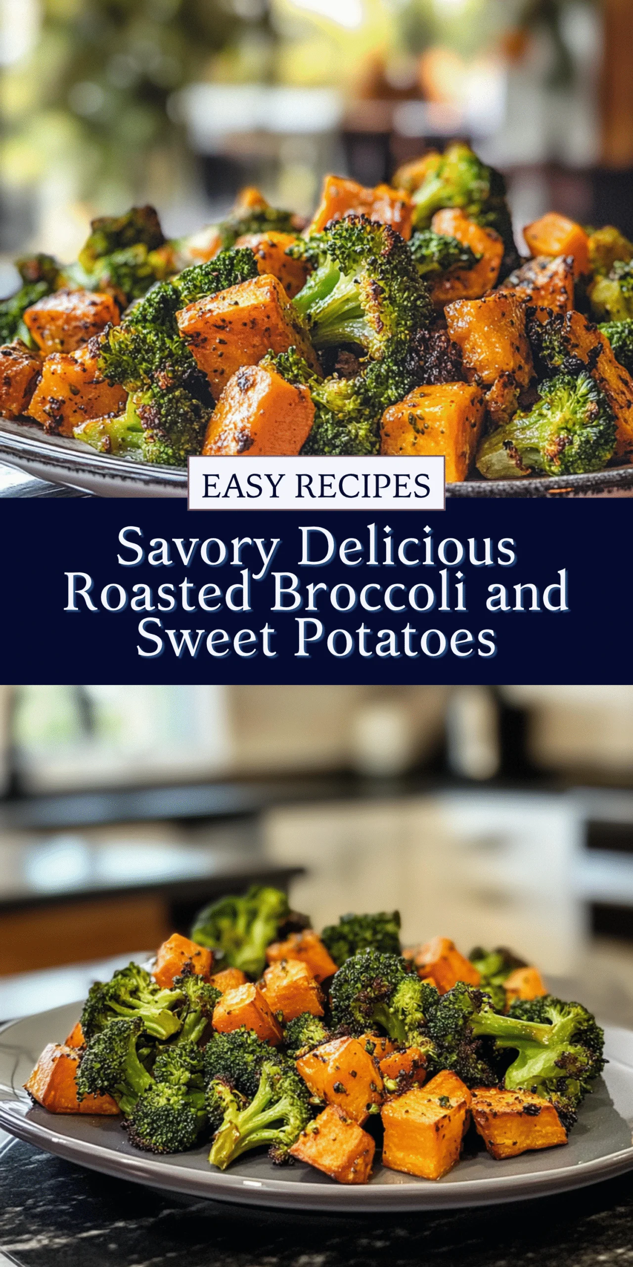 Savory Delicious Roasted Broccoli and Sweet Potatoes