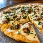Savory Biscuits and Sausage Gravy Breakfast Pizza