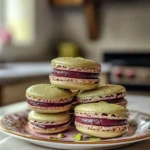 Decadent Luxurious Raspberry Pistachio Macarons
