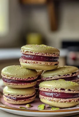 Decadent Luxurious Raspberry Pistachio Macarons