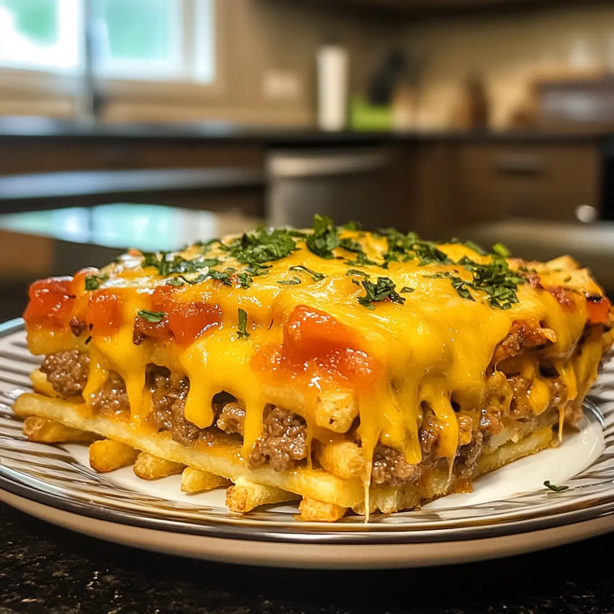Savory Cheeseburger French Fry Casserole
