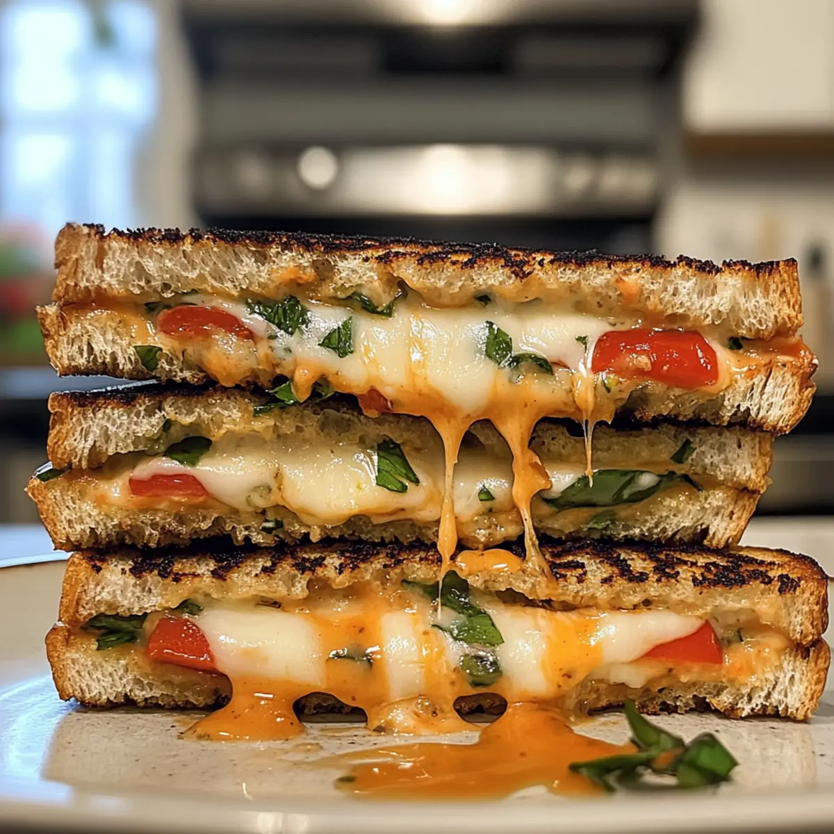Savory Mediterranean Grilled Cheese Sandwich