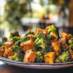 Savory Delicious Roasted Broccoli and Sweet Potatoes