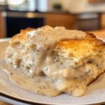 Hearty Lazy Biscuits & Gravy Breakfast Casserole