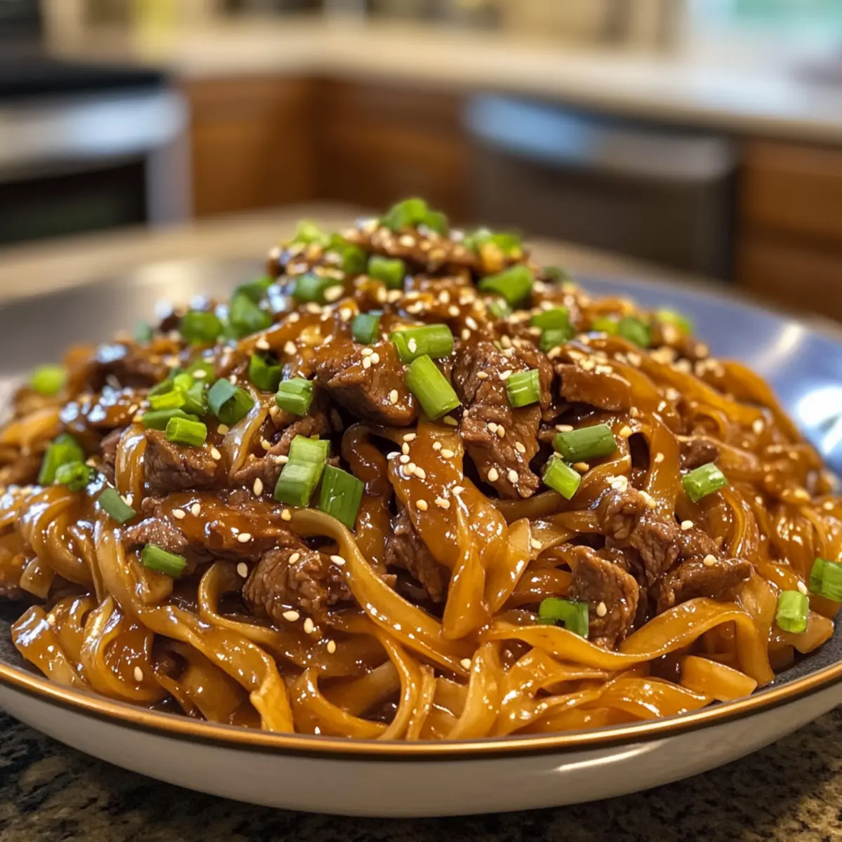 Savory Mongolian Beef Noodles