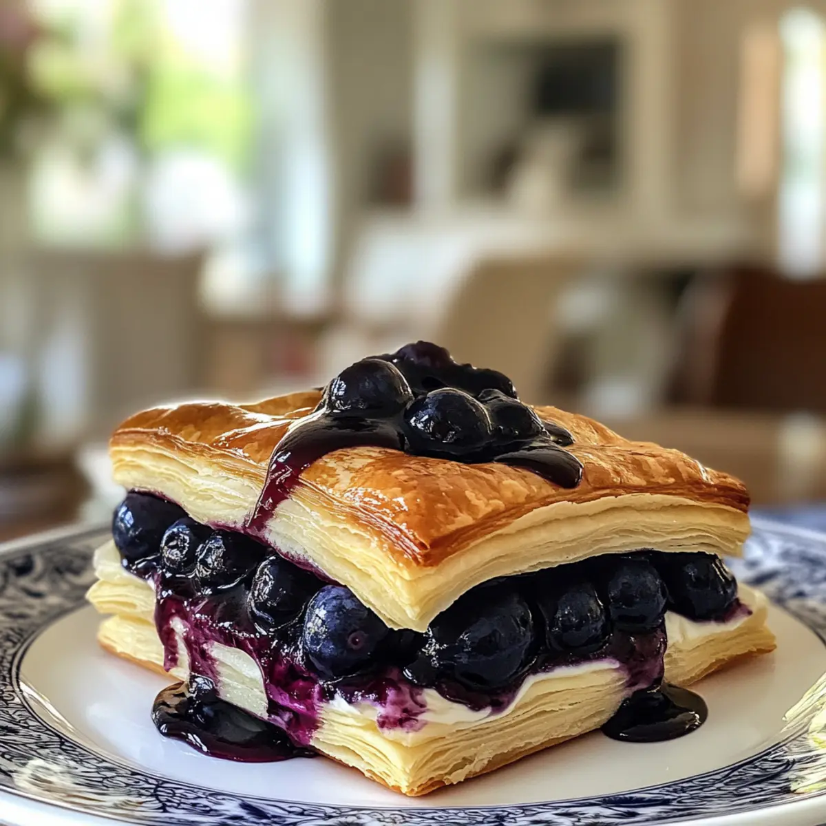 Luscious Blueberry Cream Cheese Puff Pastry