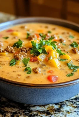 Hearty Homemade Cheeseburger Soup