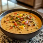 Creamy Homemade Cheeseburger Soup