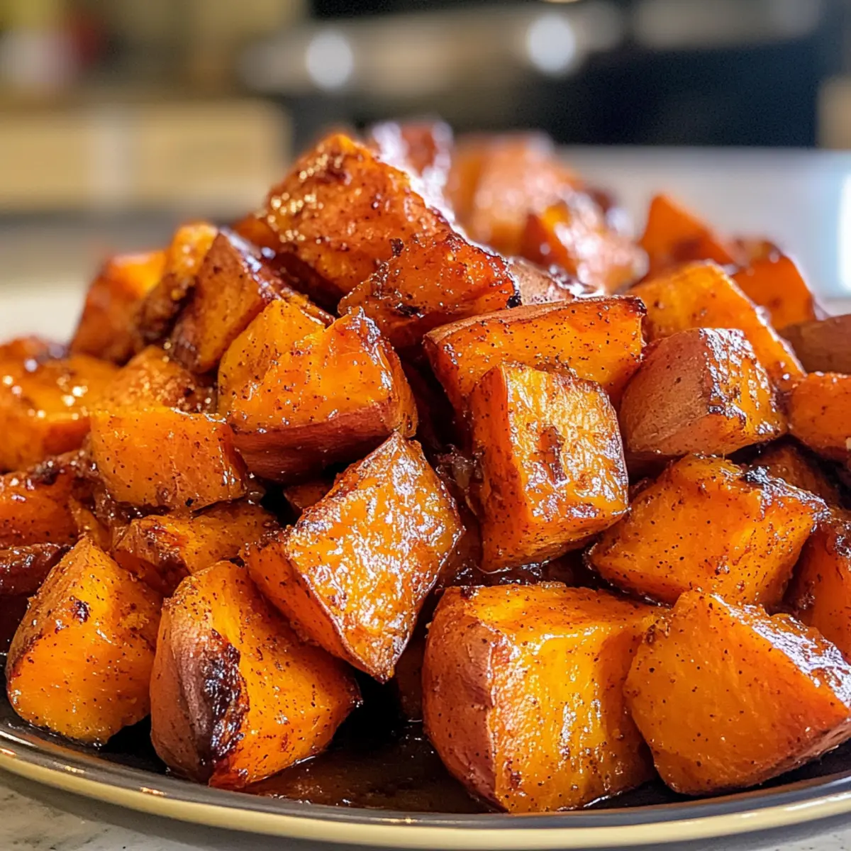 Savory Cinnamon Maple Roasted Sweet Potatoes