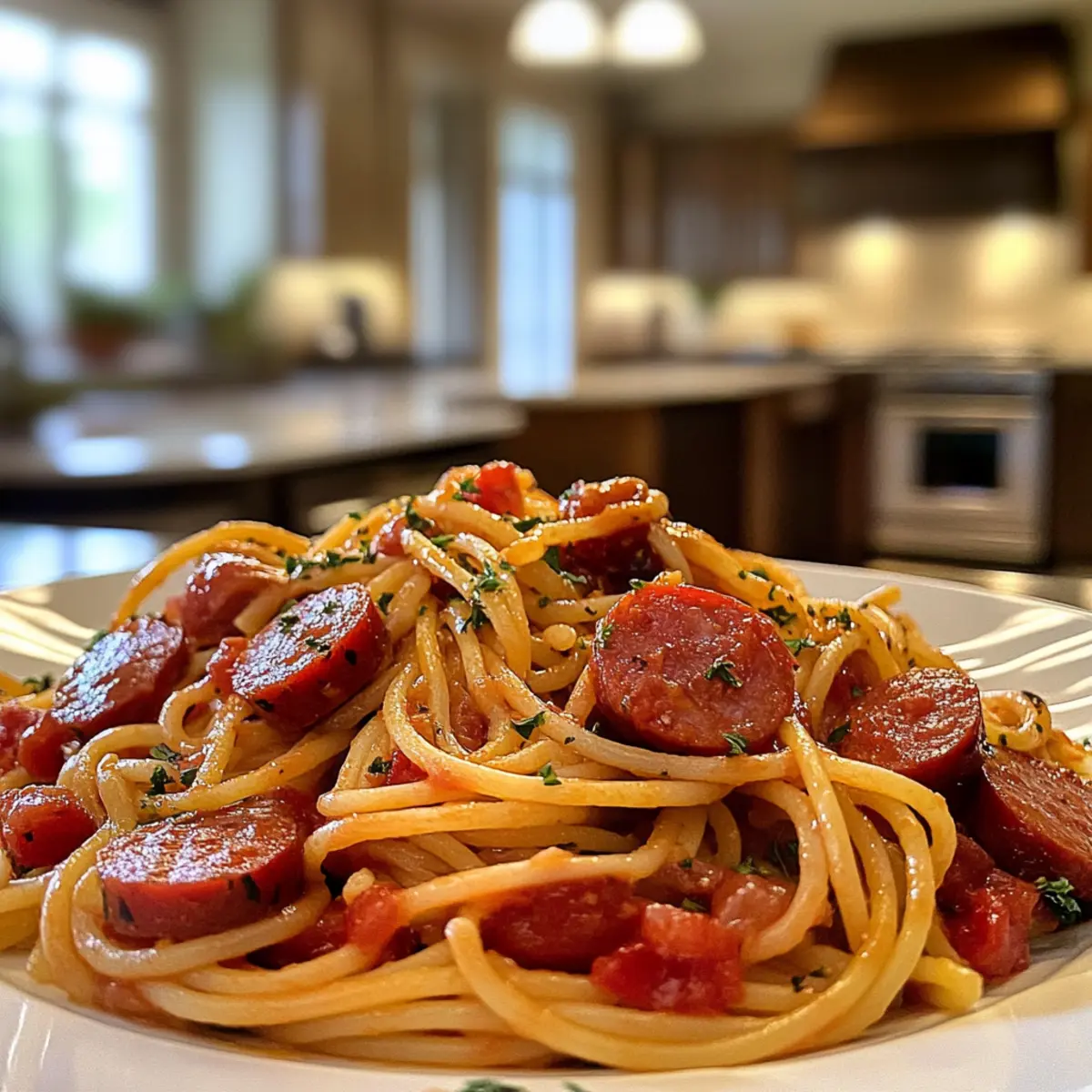 Savory Summer Kielbasa Pasta