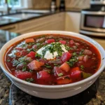 Hearty Authentic Ukrainian Borscht Soup