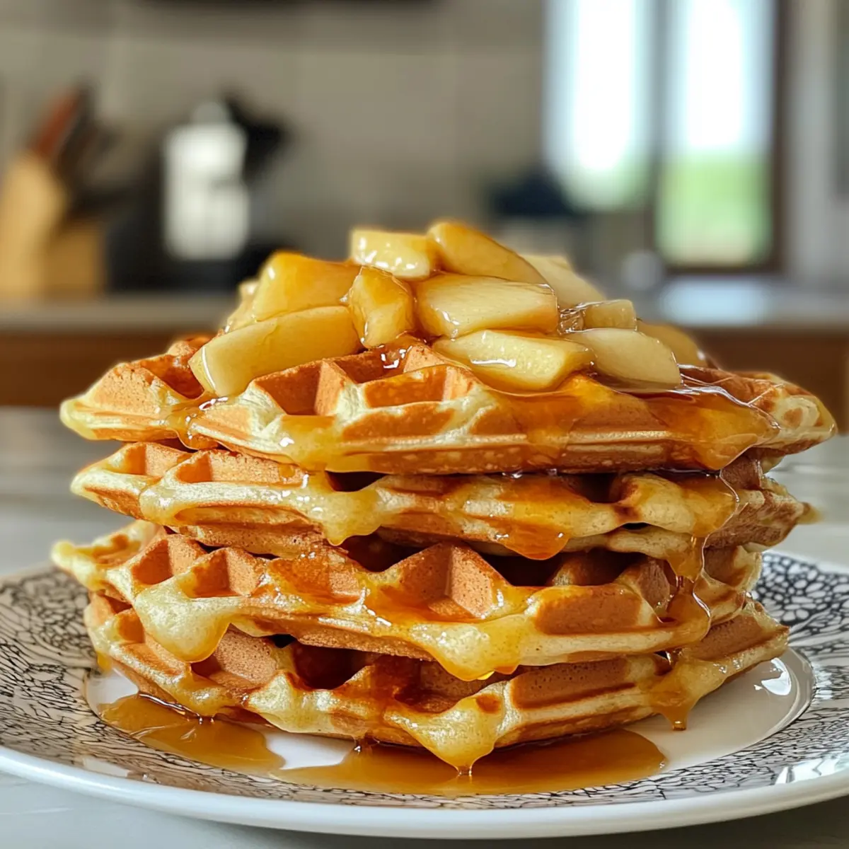 Delicious Apple Pie Waffles