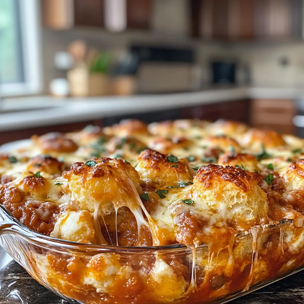 Cheesy Bubble Up Biscuit Pizza Casserole