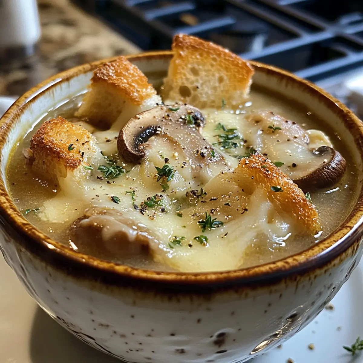 Rich Creamy French Onion and Mushroom Soup