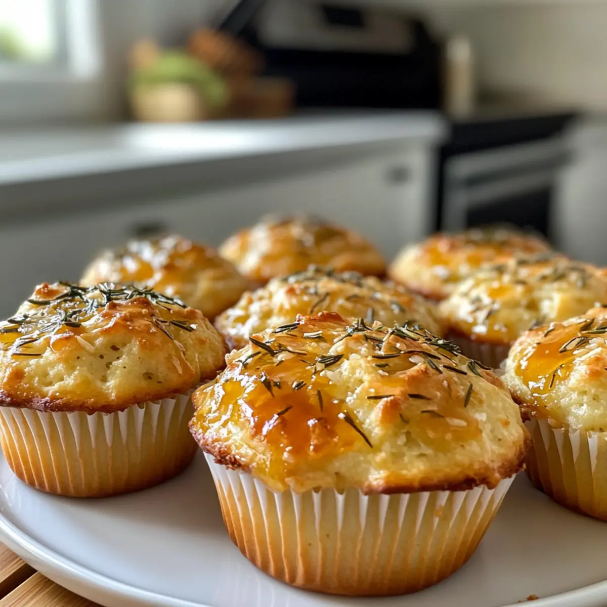 Easy Fluffy Garlic Rosemary Focaccia Muffins