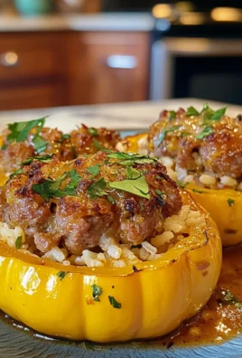 Savory Stuffed Patty Pan Squash with Sausage and Rice