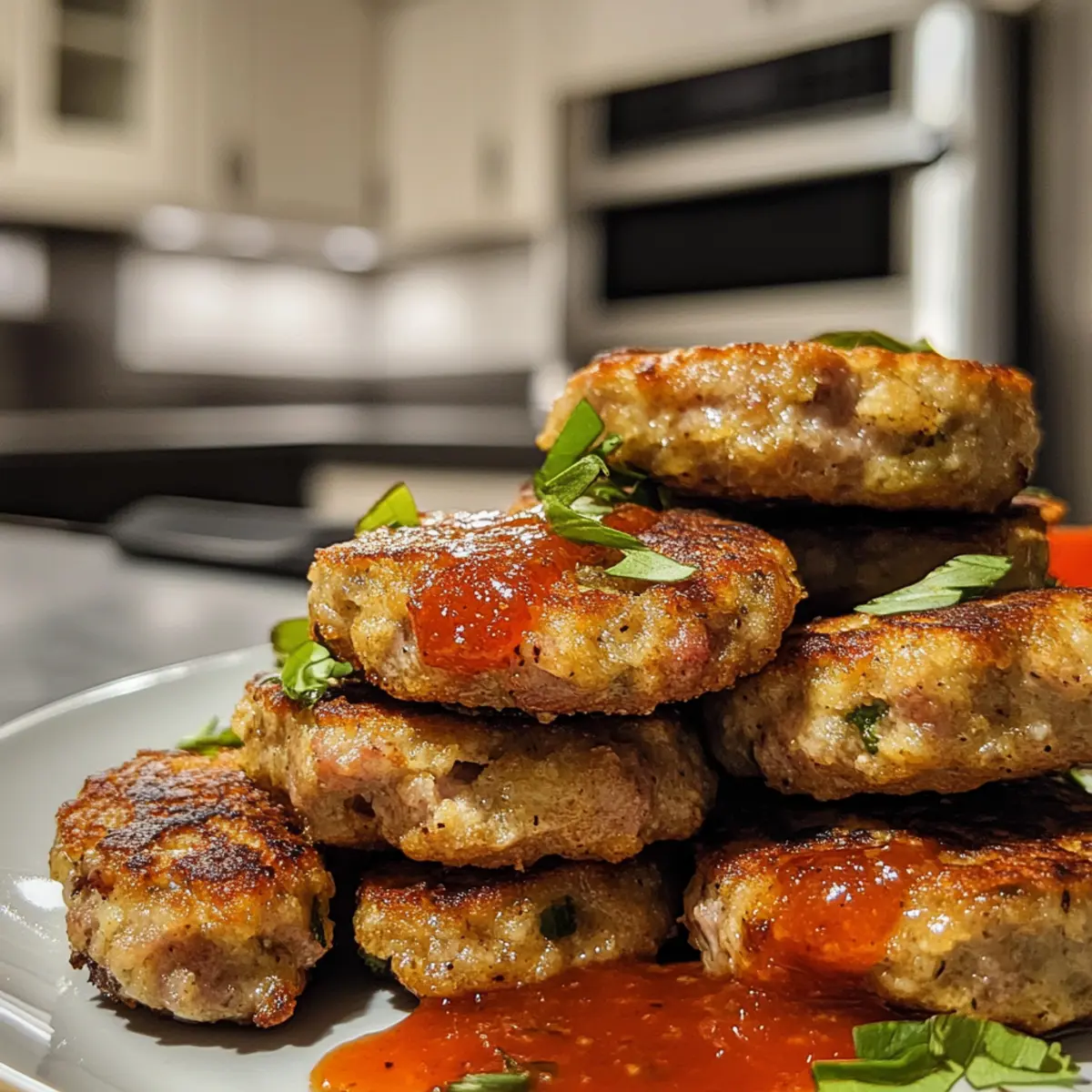 Savory Sausage Pancake Bites
