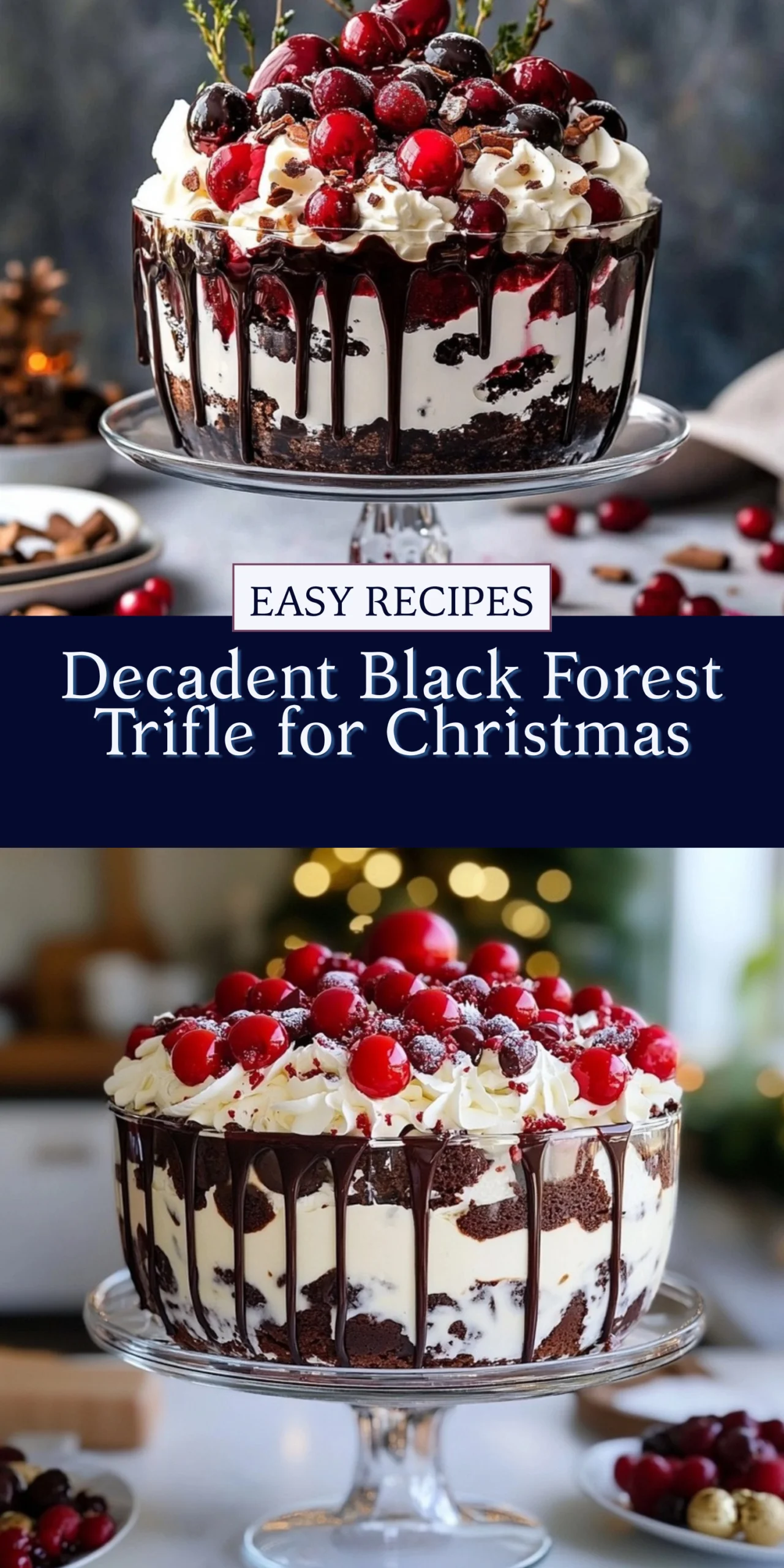 Decadent Black Forest Trifle for Christmas