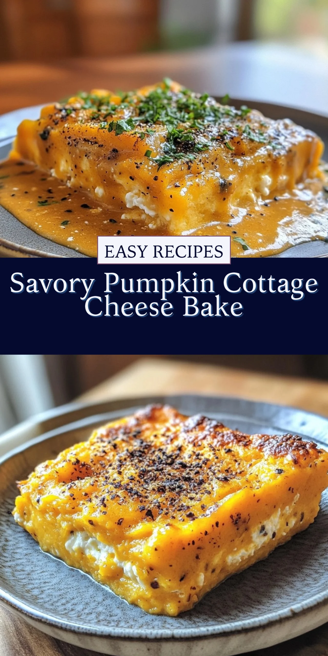 Savory Pumpkin Cottage Cheese Bake