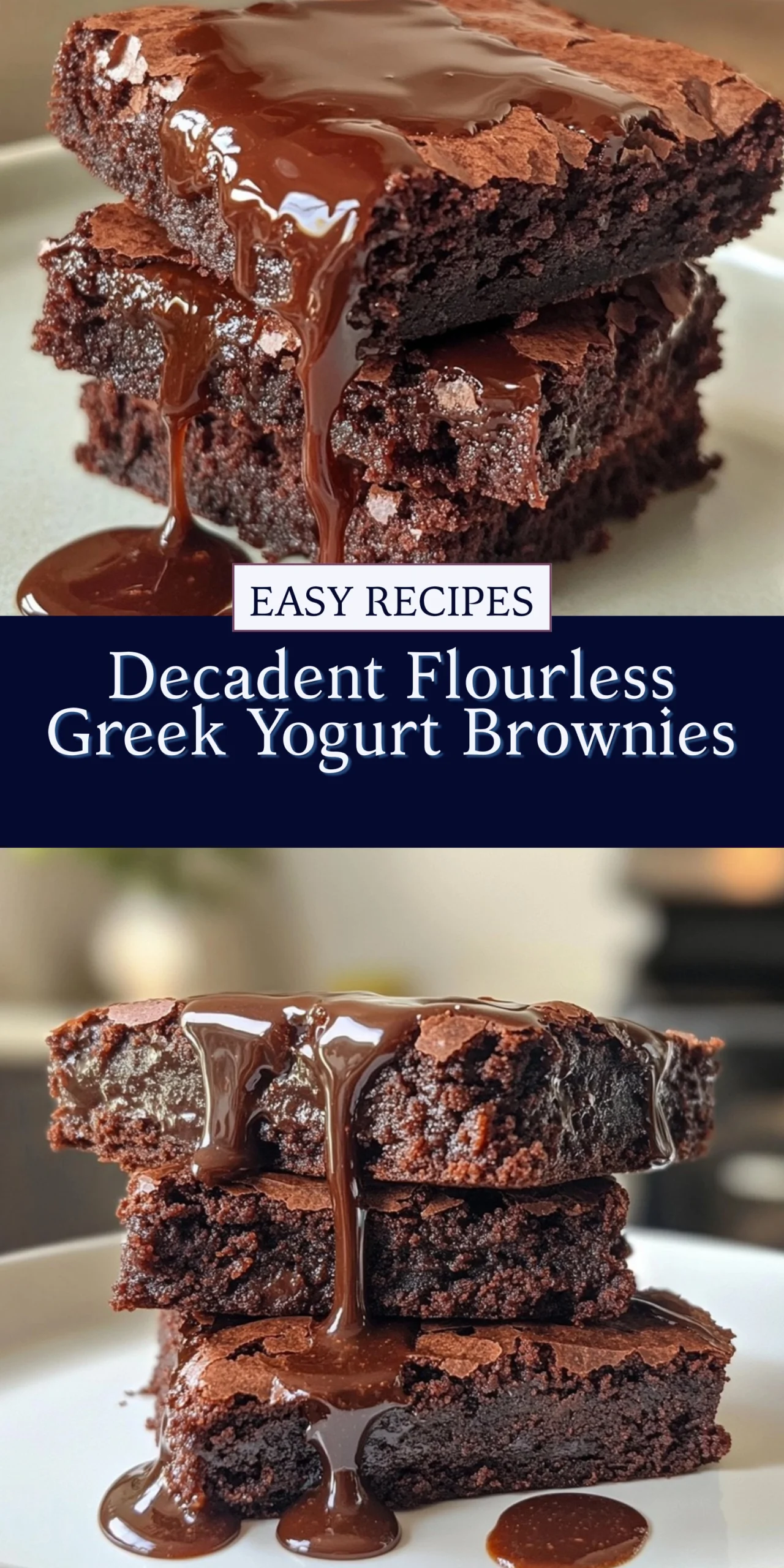 Decadent Flourless Greek Yogurt Brownies