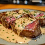 Succulent Juicy Steak with Garlic Cream Sauce